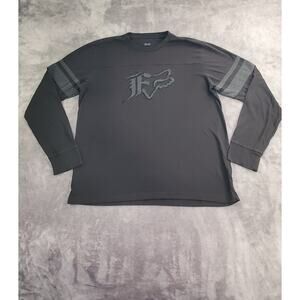 Fox Racing Sz XL Long Sleeve Waffle Knit T Shirt Mens Black Motorcycle C9-7